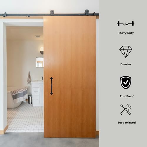 AddGrace 2 Pack Gate Handles for Wooden Gates with Screws 160mm/6 Black | Durable Solid Steel, Matte Coating, Barn Door Handles, for Garden Gate Shed Wooden Fences, Closet, Wardrobes, Drawer, Rustic - color: Black