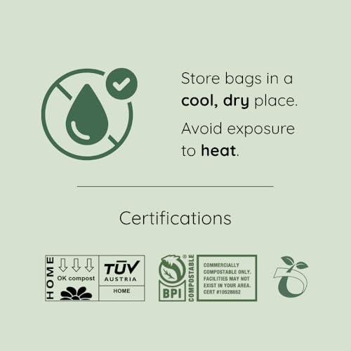 Compost Bags, Compostable Trash Bags 3 Gallon Compostable Bags Small Compost Bags for Countertop bin Extra Thick 0.71 Mil. ASTM D6400 Certified By BPI and TÜV AUSTRIA (3 Gallon, 100 Units) - size: 100 Count (Pack of 1), style: 3 Gallon