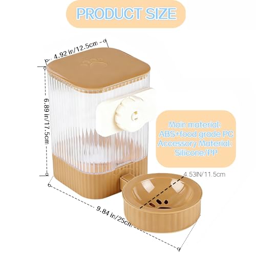 Small Pet Automatic Water Dispenser 1.6L - High-Temp Resistant, Detachable Easy to Clean, Non-Spill Auto Water Level | Food Grade Cage Mountable Feeder for Rabbit, Cat, Guinea Pig, Call Duck, Puppy