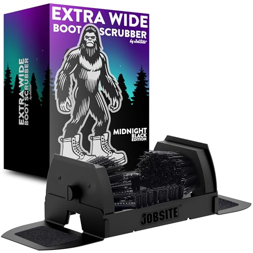 Midnight Black Boot Scrubber - Outdoor Shoe Scraper Brush - No Mount Shoe Cleaner - Sasquatch Sized - color: Midnight Black