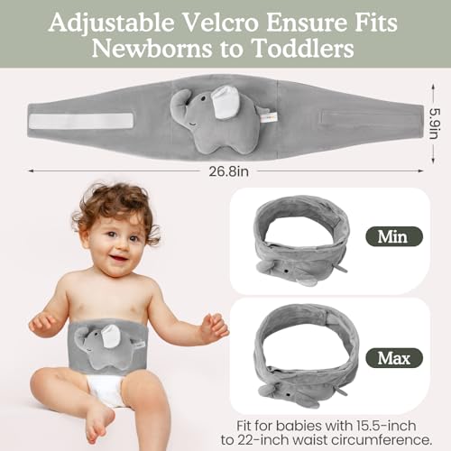 Baby Colic and Gas Relief, Heated Tummy Wrap for Newborns Belly Relief by Soothing Warmth, Baby Heating Pad Swaddling Belt Relief & Soothe Gas, Colic and Upset Stomach for Newborn to Toddler(Elephant) - color: Elephant