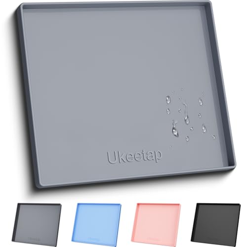 22" x 19" Extra Thick Silicone Mat Waterproof with Raised Edge, Gray | Under Sink Mat for Kitchen & Bathroom, Kitchen Cabinet Liner, Multi-Purpose for Storage & Protection - color: Gray, size: 22"L x 19"W