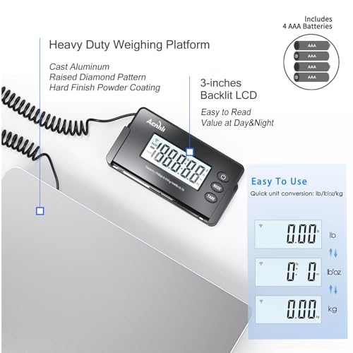Shipping Scale for Package,440 LBS High Precision Wall Mounted Postal Scale,Digital Weighing Scale for Warehouse/Office/delivery Company, Includes Adapter and Product Manual