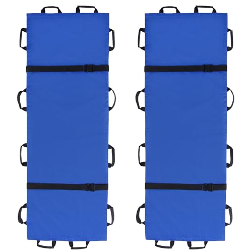 Portable Transport Stretcher with 12 Rubber Handles & Carrying Bag – Dog Stretcher & Gurney, Patient Animal Mover for Emergency Casualty Evacuation, 400lbs Capacity（2Pack Blue） - color: Blue2Pack, size: Two-Pack