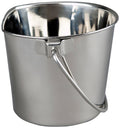 Advance Pet Products 4 Quart Heavy Duty Stainless Steel Flat Side Bucket | Durable Food & Water Pail for Dogs, Cats, Kennels, Cages and Critter Crates | Multi-Purpose Bucket - size: 4 Quart - Not Hooked