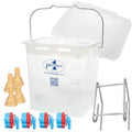 Premier 1 Lamb 'N' Goat Kid Prima Orphan Feeding Bucket – 2.5 Gal, Square | 4 nipple holes. Square, see-through bucket for easy milk monitoring & cleaning. For orphan lambs & goat kids. - size: 2.5 Gallon Square - 4 Holes