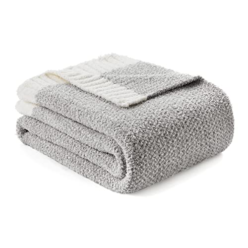 Snuggle Sac Oversized Grey Throw Blankets Twin Size,Super Soft Warm Blankets Cozy Knit Fuzzy Throw Blankets for Sofa, Bed, Heather Grey, 60x80 inches - color: Heather Grey, size: Twin (60"x80")