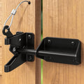 Heavy Duty Gate Latch for Wooden Fence with Cable Pull | Automatic Self Locking Gravity, Door Latch for Wood/Metal Gate, 7-1/2" Gate Hardware for Pool & Dog Door, Shed Garden, Black