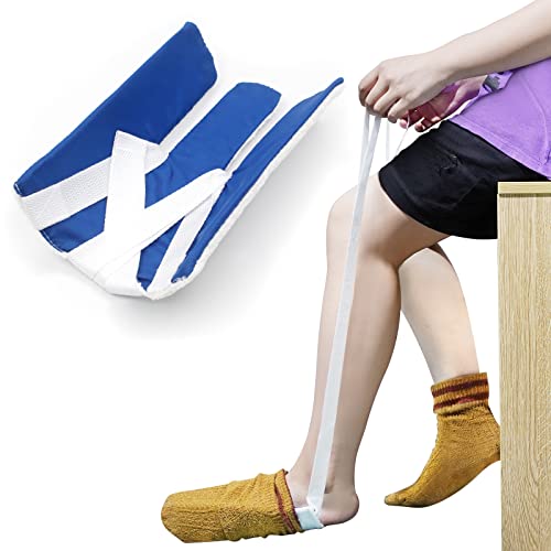 Sock Aid, Sock Helpers to Put on Your Socks for Seniors, Disabled, Pregnancy, Assist Device for Elderly, Tool Aide Puller Easy on and Off with No Bending(Dark Blue) - color: Dark Blue