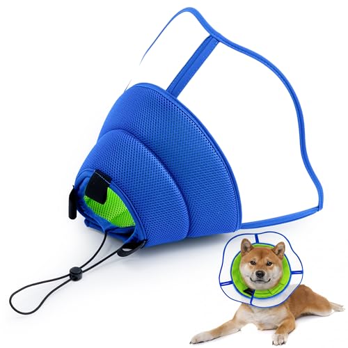 Soft Dog Cone Collar - Adjustable Recovery Padding Cone for Small Dogs After Surgery to Stop Licking, Breathable Lightweight Elizabethan Protective Neck Collar for Pet Cat Puppy (M) - size: M(Neck: 11"-14.5")