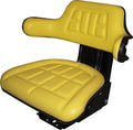 TRAC SEATS YELLOW WAFFLE STYLE UNIVERSAL TRACTOR SUSPENSION SEAT WITH TILT FITS JOHN DEERE 2140 2150 2155 2240 2255 5310 5400 6110