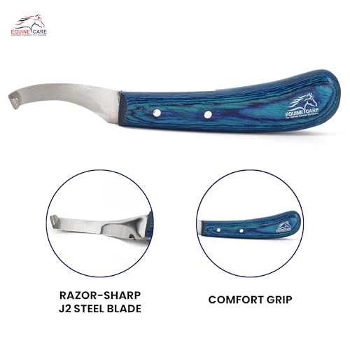 Equine Care Right-Handed Hoof Knife, J2 Stainless Steel, Farrier Tool | Right- or left-handed hoof knife for horses, goats, sheep and cattle; J2 stainless steel curved blade; 9 in overall