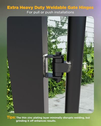 Weldable Gate Hinges for Metal Gates, Heavy Duty Weld on Hinge | Latest Model Sealed Bearings, Adjustable Gate Hinges for Welding on Larger Iron or Steel Vehicular Pedestrian Gate