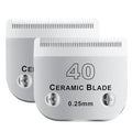 40# Detachable Pet Dog Grooming Clipper Ceramic Blade,Compatible with Andis Size 40 Cut Length 1/100"(0.25mm),Compatible with andis/wahl/Oster Dog Clippers 2PCS - color: Silvery-6