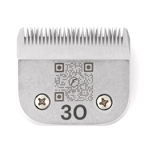 Fresh 30 Dog Grooming Blade, 1/50" (0.5mm) Cut, Fits Andis, Oster, Wahl A5 Detachable Clippers, High-Carbon Steel with Chrome Coating, Sharp & Durable Blade for at-Home or Professional Pet Grooming - size: 30
