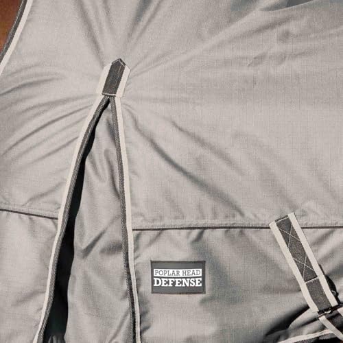 Jeffers Poplar Head Defense 1680 Denier Turnout Blanket with Extended Neck Design, Plymouth Brown 81"- 240g Polyfill, Waterproof, Breathable Horse Blanket, Ideal Protection for Winter, Medium Weight - size: 81 in