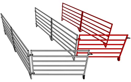 Aluminum 5 FT X 10 FT 6 Rail 40" Wall-Mounted ADD-ON Sheep & Goat STALL KIT Pen