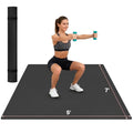 Stepwaver Extra Large Exercise Mat, 6'x4'/ 7'x5'/ 8'x5'/ 9'x5'/10'x5' (6mm) | Non-Slip, Ultra Durable, Shoes-Friendly, High-Density, Thick Workout Mat for Home Gym, Cardio, Jump Rope, MMA, Weights - size: 7'×5'×0.25"