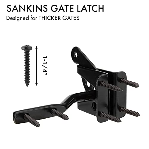 Self Locking Gate Latch for Wooden Fence with Pull String, 1pcs | Automatic vinyl gate latch, post mount automatic gravity fence latches for pool/garden/shed - size: With Pull Ring