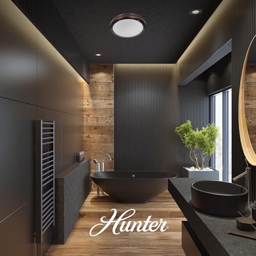 Hunter Oasis 80 CFM Bathroom Exhaust Fan - Hunter Ceiling Fan with Light and Night Light – Imperial Bronze