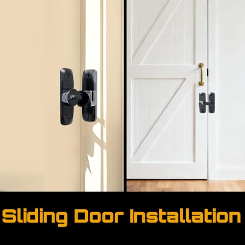 Barn Door Latch 90/180 Degree Barn Door Lock, Thickened Anti-Rust Flip Gate Latch Sliding Barn Door Lock Latch for Cabinets, Barn Door, Bathroom, Garden Doors