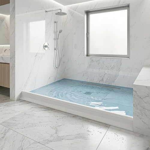 78Inch Collapsible Shower Threshold Water Dam 2" High Shower Barrier Water Stopper 2" Tall Shower Water Guard To Keep Water In Shower Dry And Wet Separation Bathroom Wheelchair Accessible - color: White, style: 78inch