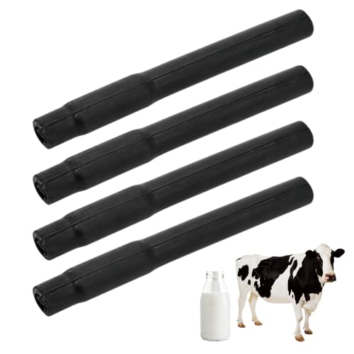 4PCS Milking Short Tube, Food Grade Rubber Hose for Cow Milking Machine Replacement Parts, Safety Short Tube Pipe Milking Machine Accessories Milking Cup Set Parts (Black Milk Tubes)