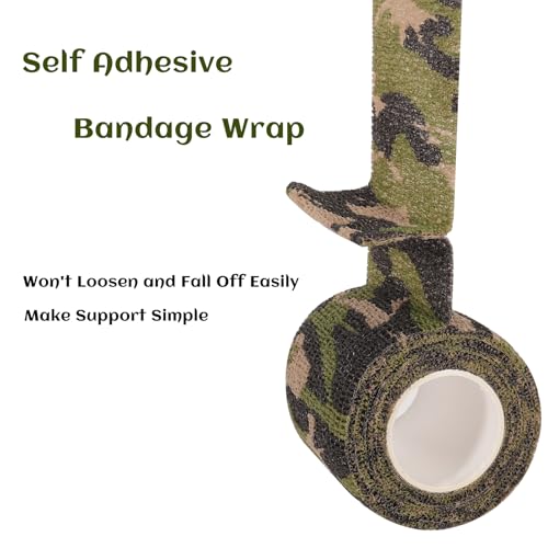 24 Rolls Elastic Self Adhesive Bandage Wrap 2 inch, Breathable Non Woven Cohesive Bandage, Vet Wrap for Dogs, Ankle Sprains Swelling Tape, Sports Athletic Tape (Jungle Camo) - color: Jungle Camo