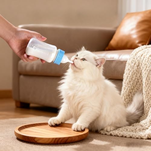 Pet Feeding Bottle Set,Puppy Kitten Nursing Bottle Anti-Choking Feeder-5.07oz/4.06oz/ 2.03oz,and 3 Pcs Replaceable Silicone Nipples for All Newborn Pets -Kitten, Puppy, Rabbit