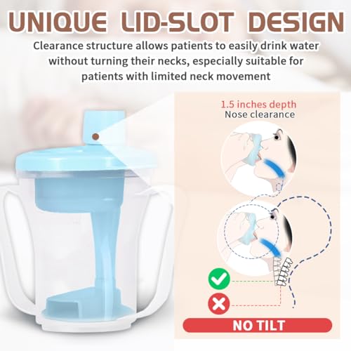 Dysphagia Regulating Drinking Cup for Swallowing and Disorders People,Dispenses 5cc or 10cc of Liquid Each Time,No Thickener is Used.Helps to Prevent Choking - color: LightBlue