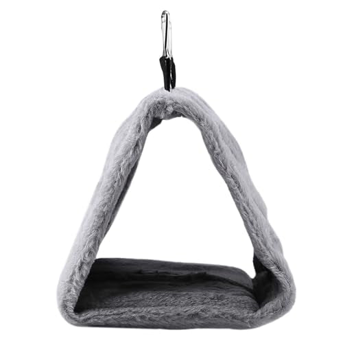 Bird Hut, 9.4x5.9x7.1in Warm Bird Nest House, Plush Hanging Birds Nest Warm, Gery Birds Hut for Cage with Hook Design for Parrots, Parakeets, Budgies Winter Bed Pet Toy