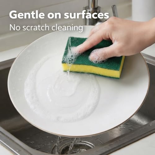 Kitchen Cleaning Sponges, 12 Pack Non-Scratch Scrubber Sponges for Dishes, Pots & Pans, Heavy Duty Multi-Purpose Dish Sponges