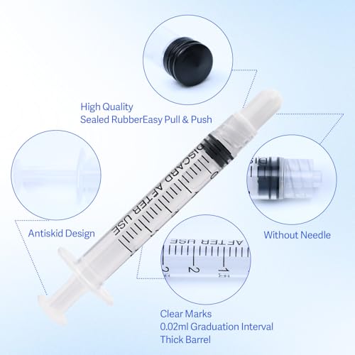 2.5ml Syringes Without Needles, 2.5cc Luer Lock Syringe - Disposable Individually Wrapped(30 Pack) - size: 2.5ml