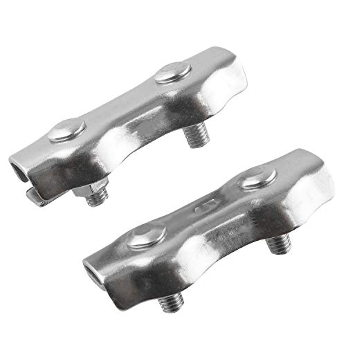 10pcs 304 Stainless Steel Wire Rope Clip M5 Poly Rope Connector Wires Splicer Connector Polyethylene Cord Connectors for Electric Fences