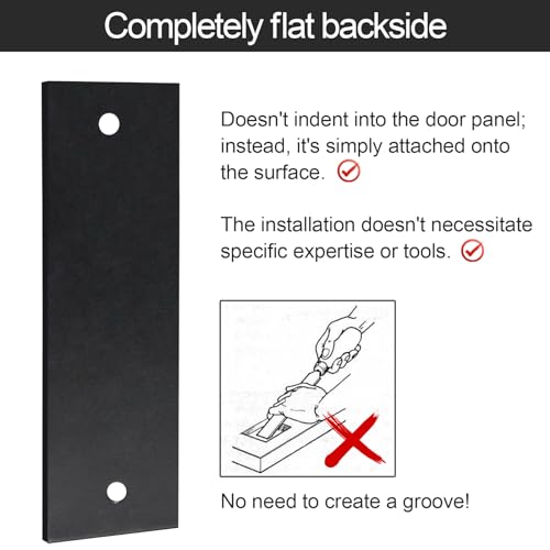 Finger Flush Pulls for Closet Pocket Sliding Barn Door Handle Set Pull Recessed Handle Rectangular Plate Matte Black Mounting Hardware Included (Black) (2''x 6'', Set, 1) - size: 2''x 6''