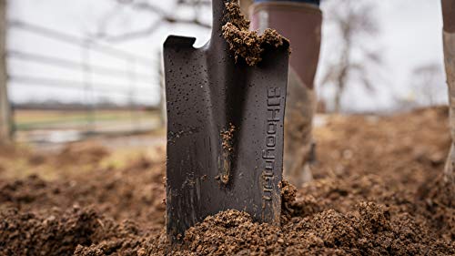 Hooyman Spade Shovel with Heavy Duty Carbon Steel Head Construction, Ergonomic No-Slip H-Grip Handles, D Handle, and Oversized Steps for Gardening, Land Management, Yard Work, Farming and Outdoors - style: Spade Shovel