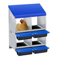 Chicken Nesting Box, 4 Compartment Roll Away Design for High-Volume Egg Collection and Easy Wall Mounting with Metal Legs - color: Blue, size: 4 holes 2 layers