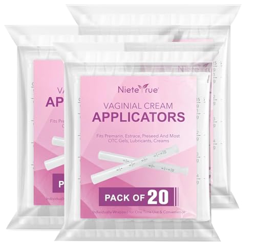 Disposable Vaginal Applicators – Updated with Dosage Markings, Individually Wrapped for Hygiene, Fits Most Lubricants, Creams & Gels, Feminine Care Essentials (60 Pack) - size: 60 Pack