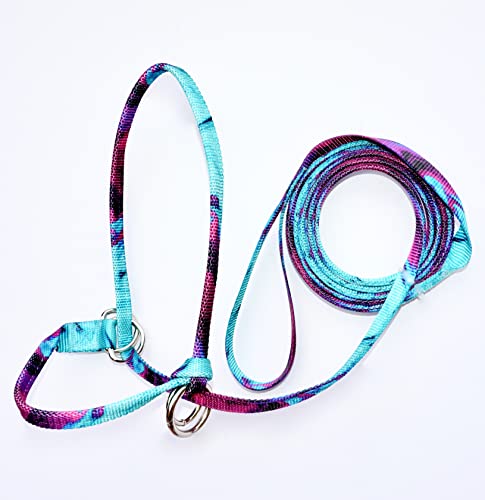 Extra Small Pattern Sheep, Goat, Small Calf Endless Adjustable Halter & Lead USA 250-700bs (Unicorn)