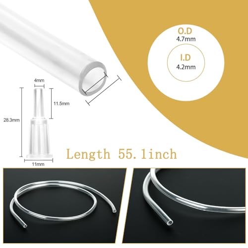 3 Pack 550ml Syringes with 55.1 Inch Tube and Needle 8G 1.5”, Sterile Syringe Individually Packaged for Labs, Liquid Measuring, Feeding Pets,Oil, Glue - style: 550ml