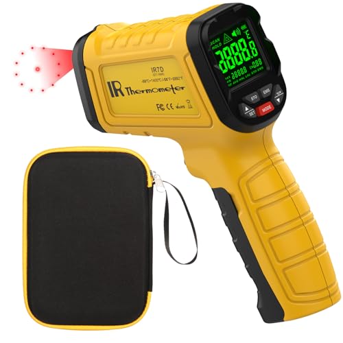 Infrared Thermometer Temperature Gun, 2732°F, 50:1 | Pyrometer High Temp Measurement Tool for Industrial Furnace Kiln Foundry Metal Casting Welding HVAC - color: -58°F to 2732°F