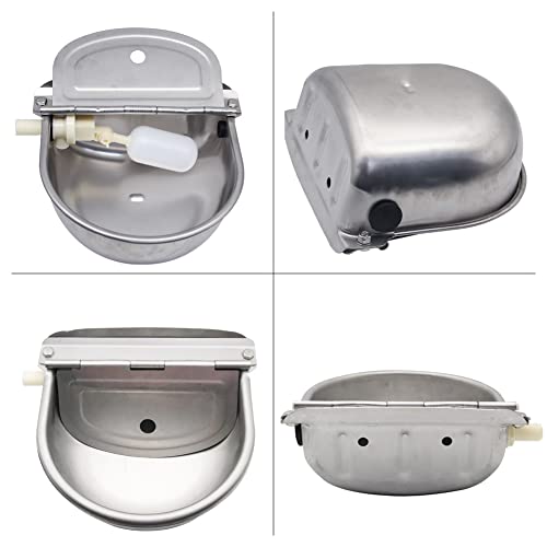 Automatic Livestock Waterer for Cattle, Dogs, Chicken, 304 Stainless Steel | Rust-Proof Auto Refill Float Valve, Wall Mount, Easy Install & Clean, for Horse Sheep Pig, Livestock Water Trough Bowl