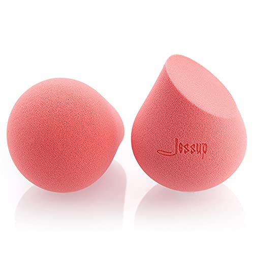 Jessup Makeup Sponge, Latex-free Bud Shape Foundation Blending Sponge SP002 | Minimal Product Absorption, Long-Lasting Shape, Wet & Dry Use, Flawless Blending for Foundation, Concealer, Powder and Cream - color: B.Shell Pink 1-pc