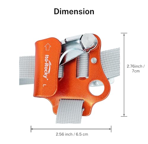 Foot Ascender Riser - Rope Climbing Equipment for SRT Climbing & Tree Arborist Climbing Device - color: Left Foot Orange