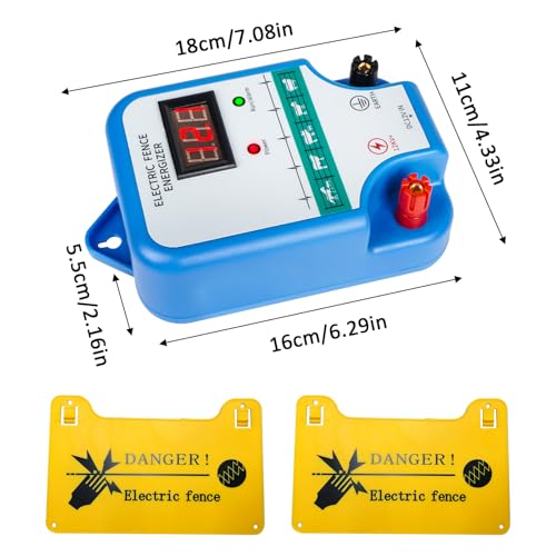 Electric Fence Charger for Livestock - 12 kV 3 Joules High-Power Electric Fence Energizer for Containing Pets Livestock and Preventing Wild Animals Intruding (7.08in)