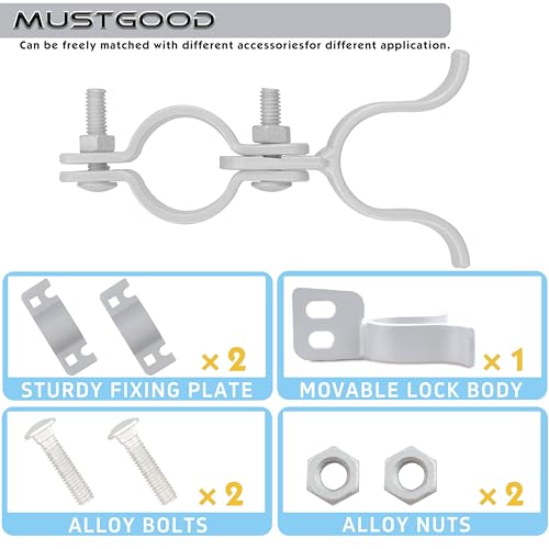 Chain Link Fence Gate Latch, 1-3/8"x1-3/8", with Padlock Hole and Mounting Hardware, (Galvanized) 2 Packs - color: Galvanized
