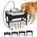 BWOGUE 3 Gal Automatic Dog Water Dispenser, Elevated Outdoor Bowl for Dogs | Automatic Water Dispenser for Dogs, Stainless Steel Pet Waterer, 9/11/13/15 in Stand, Float Valve, Big Dogs Pets Livestock