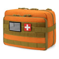 Jueachy Tactical Molle Pouch Large Admin Bag Utility Tool Pouches Molle Attachment EDC Pouches Expandable Molle Accessories Organizer Medical Pocket U.S.A Patch Included - color: Orange