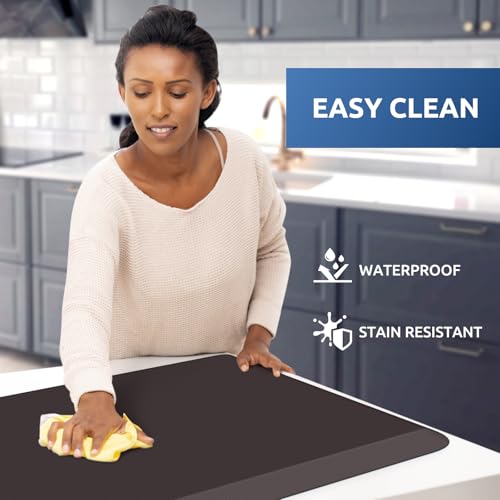 0.8" Thick Kitchen Mat Cushioned Anti Fatigue Rug Comfort Floor Mats | Water-Resistant, Non-Slip, Easy to Clean Comfort Floor Mat for Kitchen, Sink & Office, Multiple Colors & Sizes, 70" x 24" - color: Chocolate, size: 70"L x 24"W x 0.8"Th