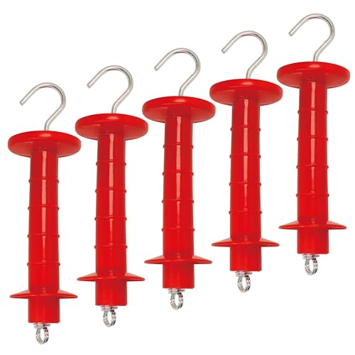 Insulated Fence Plastic Gate Handle, 5PCS Handle Heavy Duty Electric Fence Gate Handle, Red - color: Red, size: PK5